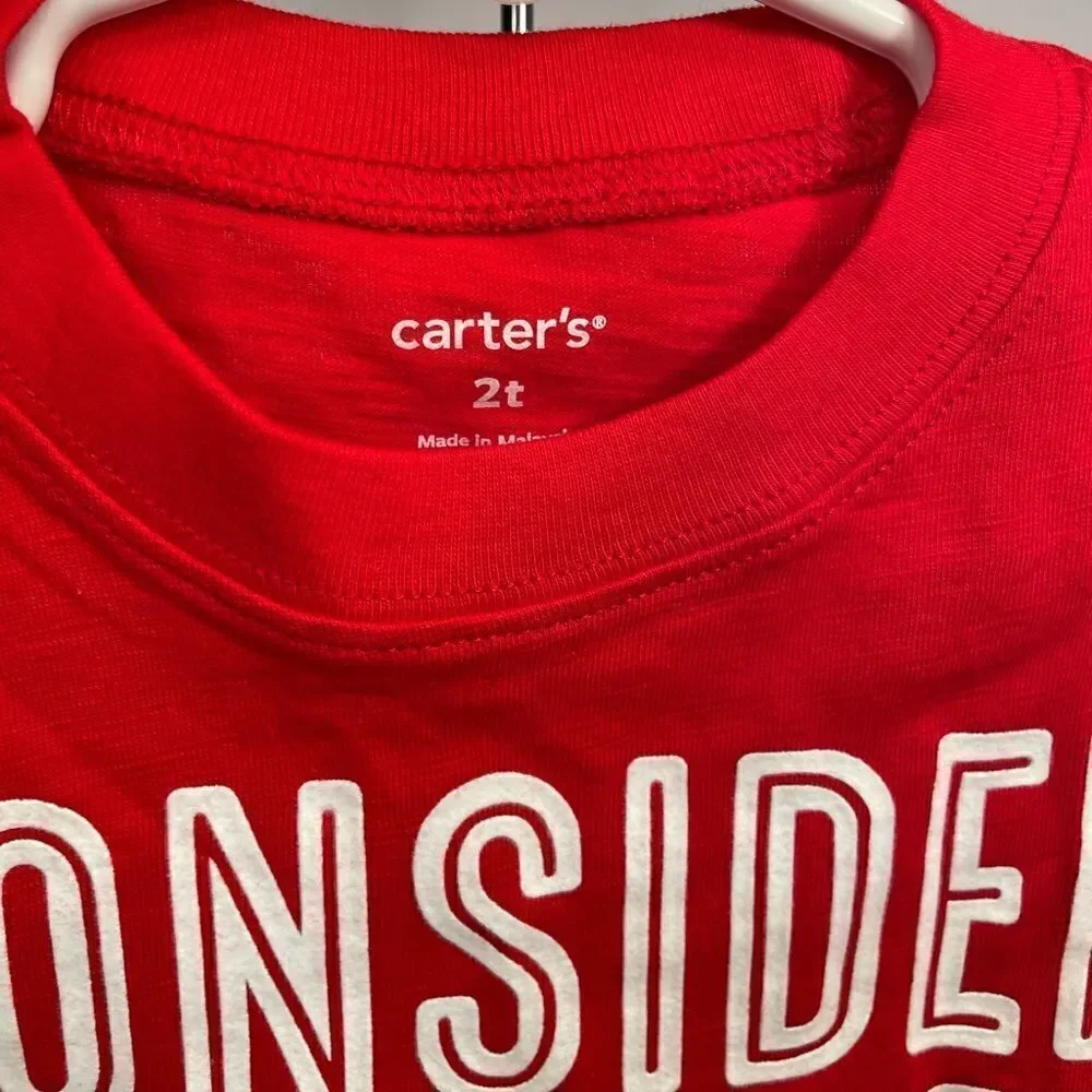 CARTER’S RED AND GRAY LONG SLEEVE T-SHIRT SIZE 2T